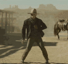 a man riding a horse