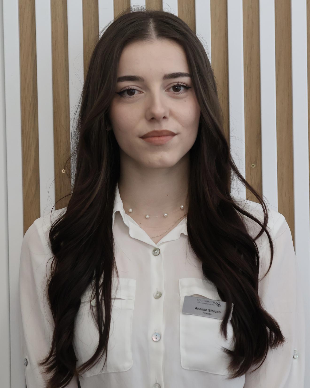 a woman looking at the camera